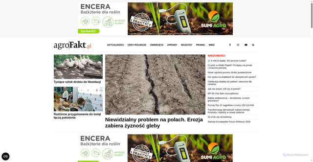 Security scan screenshot of https://www.agrofakt.pl