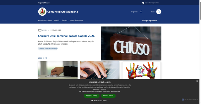 Security scan screenshot of https://www.comune.grottazzolina.ap.it/it