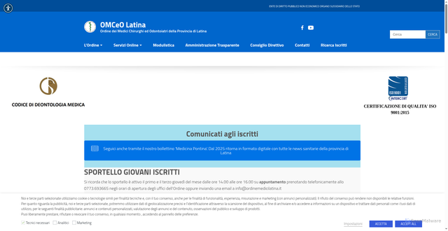 Security scan screenshot of https://ordinemedicilatina.it/