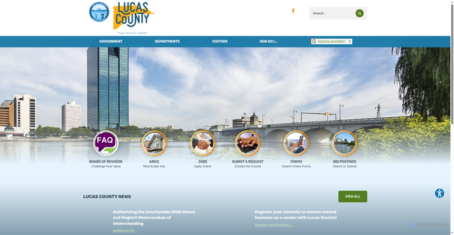 Security scan screenshot of https://lucascountyoh.gov/