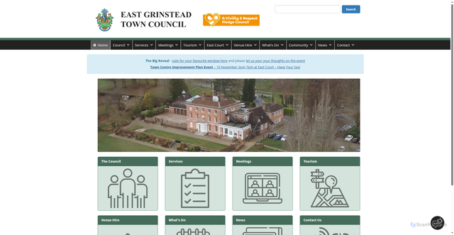 Security scan screenshot of http://www.eastgrinstead.gov.uk/