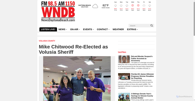 Security scan screenshot of https://newsdaytonabeach.com/stories/mike-chitwood-re-elected-as-volusia-sheriff,95689