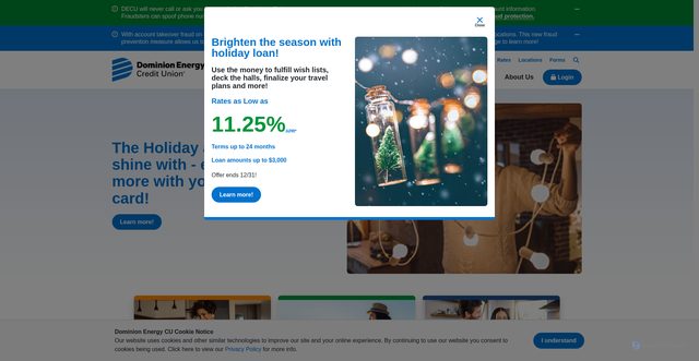 Security scan screenshot of https://www.dominionenergycu.org/