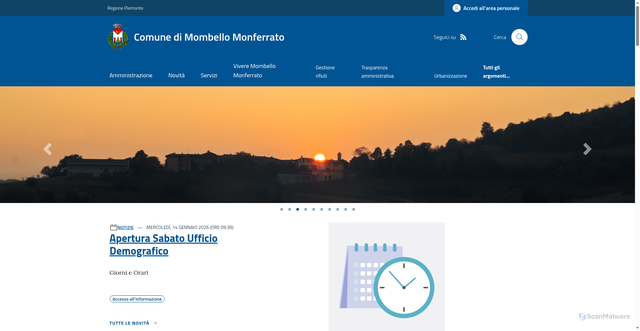 Security scan screenshot of https://www.comune.mombellomonferrato.al.it/