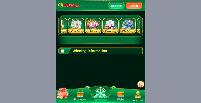 Security scan screenshot of http://pushpaclub4.vip/