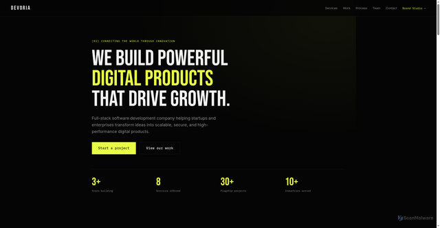 Security scan screenshot of devoria-portfolio.pages.dev