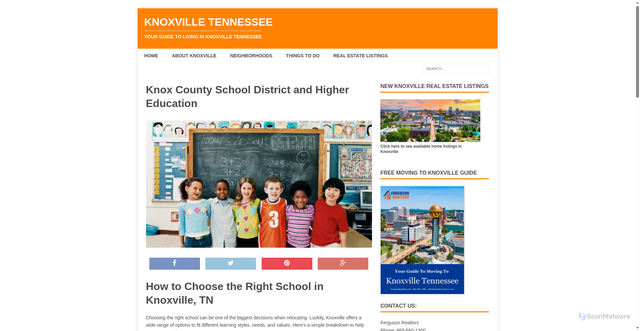 Security scan screenshot of https://knoxville-tn.com/knox-county-school-district-and-higher-educaiton/