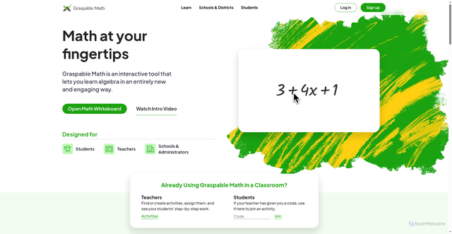 Security scan screenshot of https://graspablemath.com