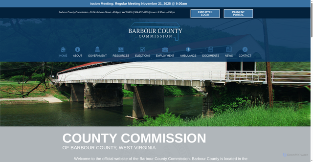 Security scan screenshot of https://barbourcountywv.gov/