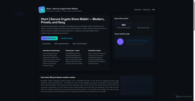 Security scan screenshot of https://secure-trezoio-learns.pages.dev