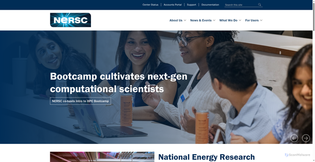 Security scan screenshot of https://www.nersc.gov/