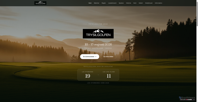 Security scan screenshot of https://trysilgolfen.se