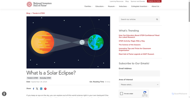 Security scan screenshot of https://www.invent.org/blog/trends-stem/what-is-solar-eclipse