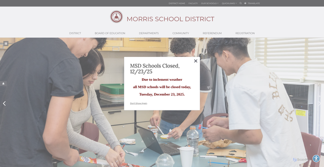Security scan screenshot of https://www.morrisschooldistrict.org/