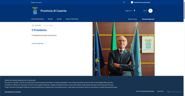 Security scan screenshot of https://www.provincia.caserta.it/
