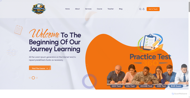 Security scan screenshot of http://practicetest360.com/