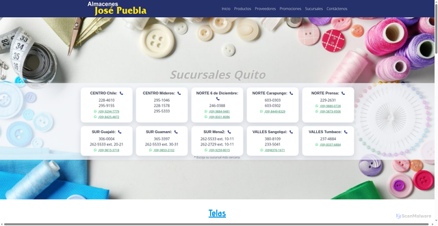 Security scan screenshot of https://almacenesjosepuebla.com