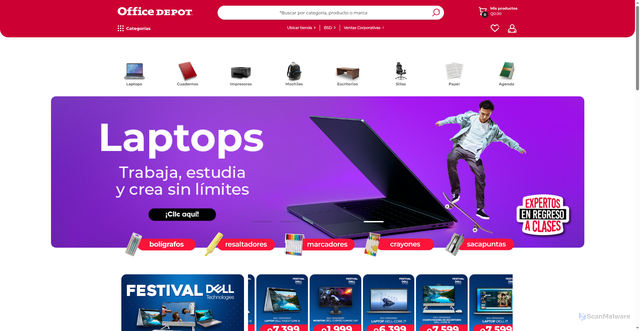 Security scan screenshot of https://www.officedepot.com.gt