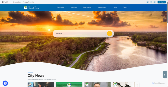 Security scan screenshot of http://palmcoast.gov/