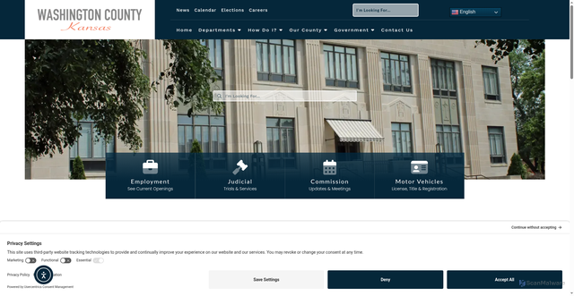 Security scan screenshot of https://washingtoncountyks.gov/