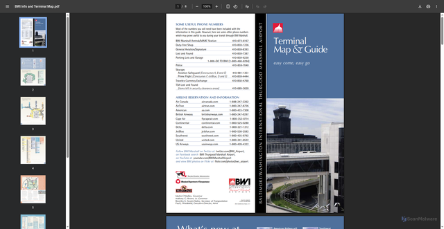 Security scan screenshot of https://www.usna.edu/AcResearch/_files/documents/BWI%20Info%20and%20Terminal%20Map.pdf