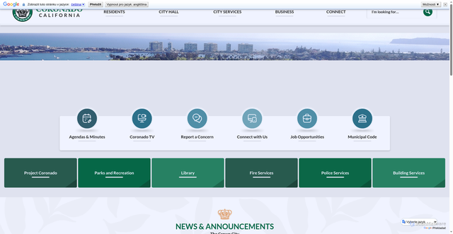 Security scan screenshot of https://www.coronado.ca.us/