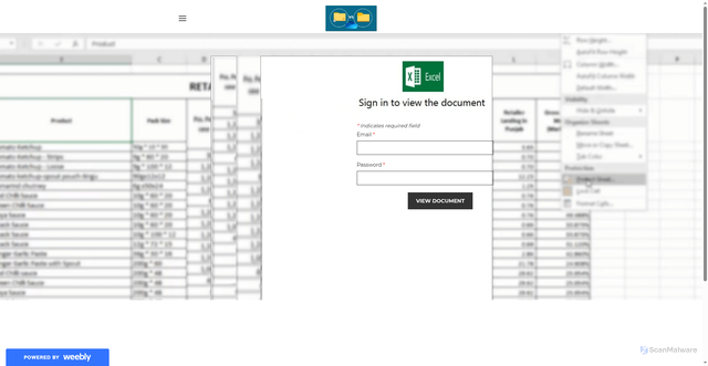 Security scan screenshot of https://viewcompleteddocuments.weebly.com/