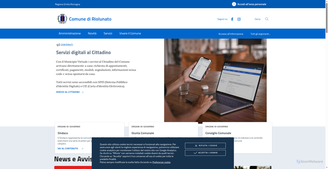 Security scan screenshot of https://www.comune.riolunato.mo.it