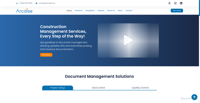 Security scan screenshot of https://arcaise.com