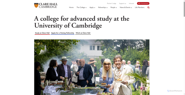 Security scan screenshot of https://www.clarehall.cam.ac.uk/