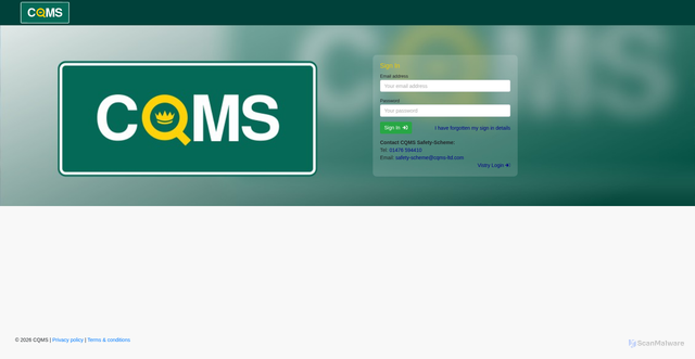 Security scan screenshot of https://www.cqmssupplychainmanagement.com