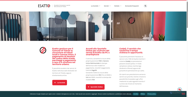 Security scan screenshot of https://www.esattospa.it