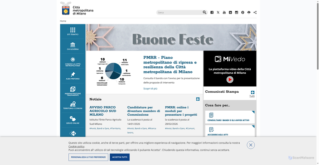 Security scan screenshot of https://www.cittametropolitana.mi.it/portale/