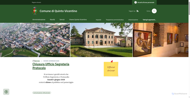 Security scan screenshot of https://www.comune.quintovicentino.vi.it
