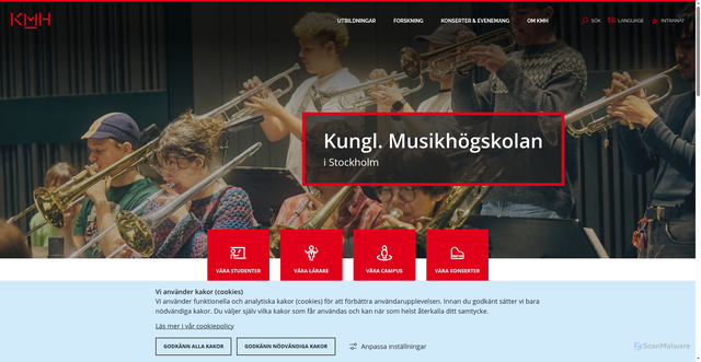 Security scan screenshot of https://www.kmh.se