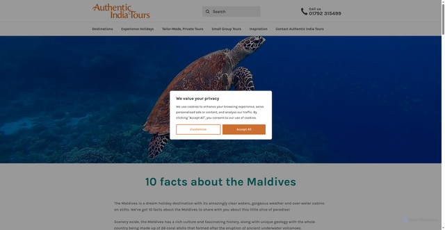 Security scan screenshot of https://www.authenticindiatours.com/blogs-and-guides/guides/10-facts-about-the-maldives/