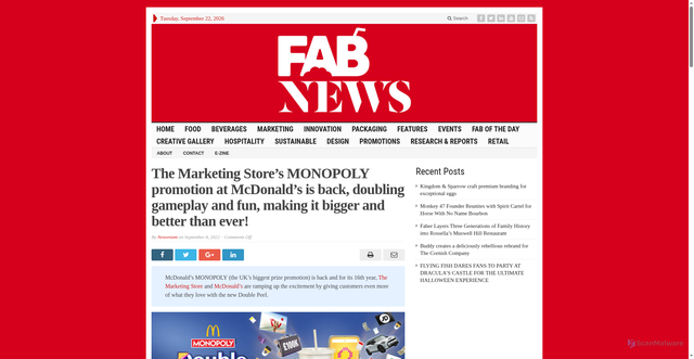 Security scan screenshot of https://fabnews.live/the-marketing-stores-monopoly-promotion-at-mcdonalds-is-back-doubling-gameplay-and-fun-making-it-bigger-and-better-than-ever/