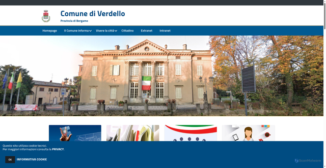 Security scan screenshot of https://www.comune.verdello.bg.it/hh/index.php