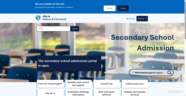 Security scan screenshot of https://www.redcar-cleveland.gov.uk/