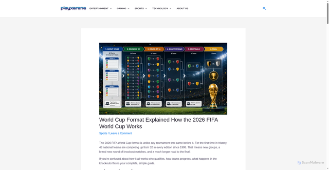 Security scan screenshot of https://playxarena.com/world-cup-format/