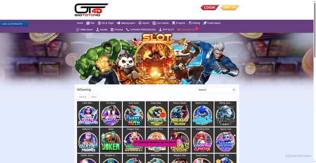 Security scan screenshot of https://ramadhanberkah.top/desktop/game/slot/aigaming