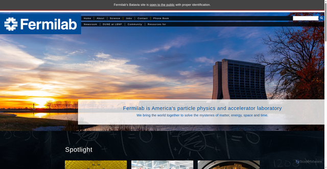 Security scan screenshot of https://fnal.gov/