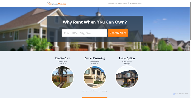 Security scan screenshot of https://www.rentbeforeowning.com