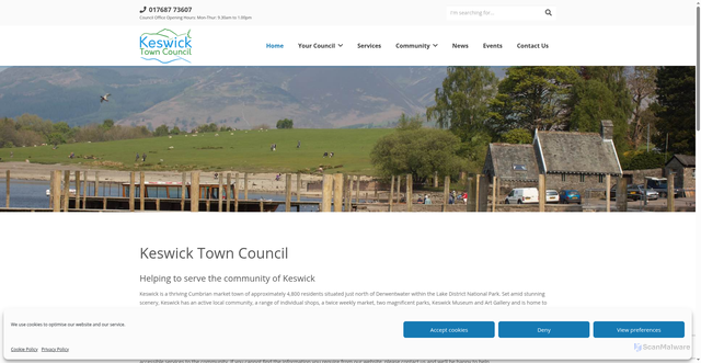 Security scan screenshot of https://keswicktowncouncil.gov.uk/