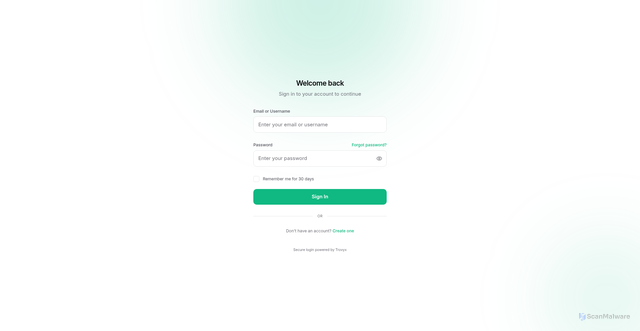 Security scan screenshot of https://trovyx-5cgxqfzjdb.edgeone.dev/login.html