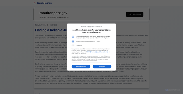 Security scan screenshot of https://moultonpdtx.gov/