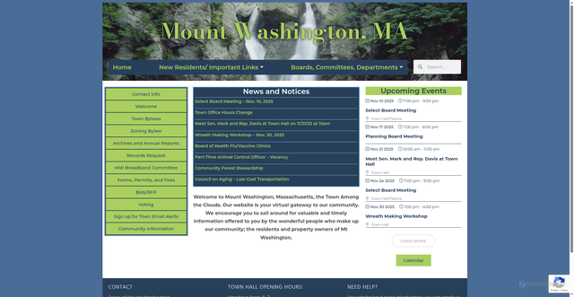 Security scan screenshot of https://mountwashington-ma.gov/