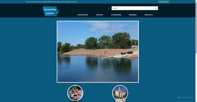 Security scan screenshot of https://muscatinecountyiowa.gov/