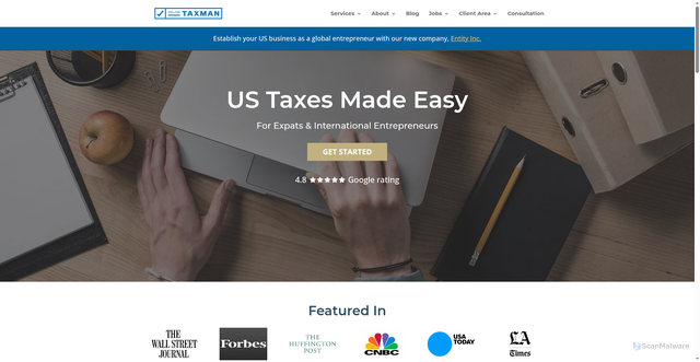 Security scan screenshot of https://wp.onlinetaxman.com/