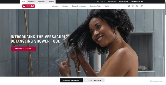 Security scan screenshot of https://www.deltafaucet.com